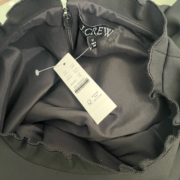 J. Crew Ruffle trim sheath dress stretch crepe BP646 Black 20 - Picture 4 of 5